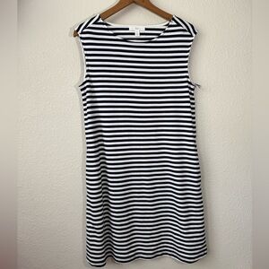 1901 Navy and White Striped Dress | Size M